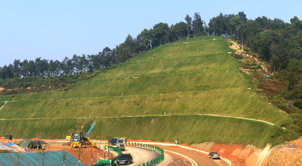 宜昌長江公路大橋新建猇亭服務區(qū)路塹邊坡綠化防護優(yōu)化工程順利完工！